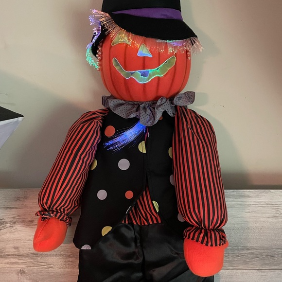 Russ Happy Howlers Halloween - Vintage Fiber Optic, Sound, Jack O Lantern Clown - Picture 13 of 14